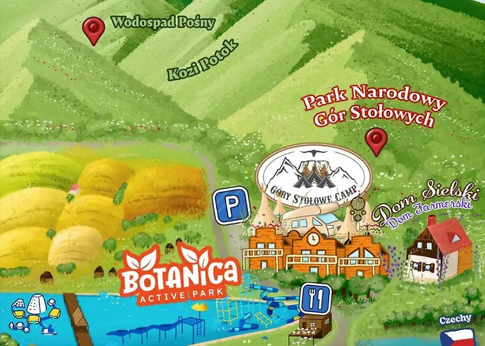 Campsite Gory Stolowe Camp - Caloroczne Miejsce Na Kamper, Przyczepe Lub Namiot