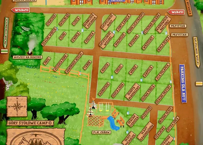 Gory Stolowe Camp - Caloroczne Miejsce Na Kamper, Przyczepe Lub Namiot Campsite